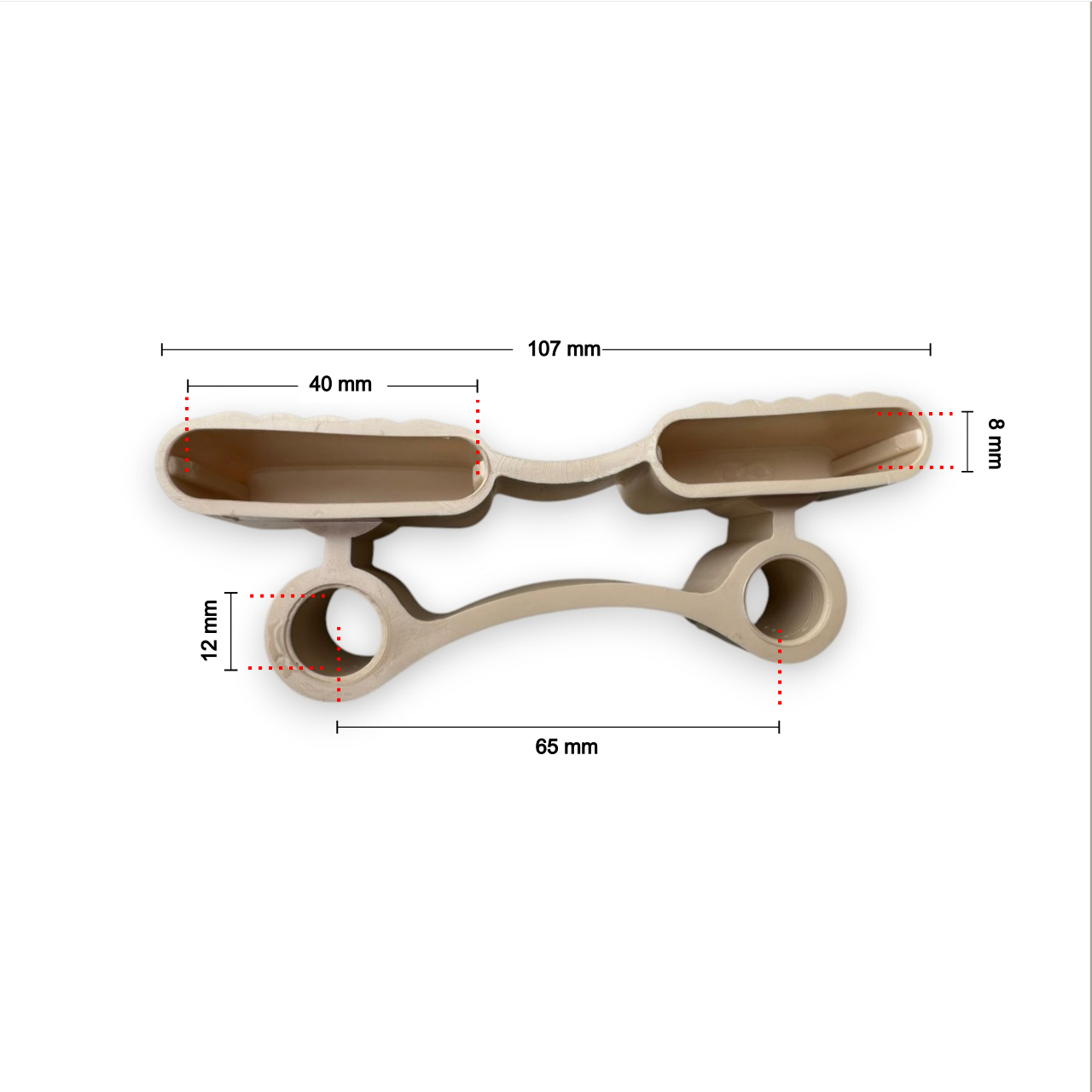 Dubbele lattenhouder voor montage op pennen – voor 35/37 x 8 mm latten