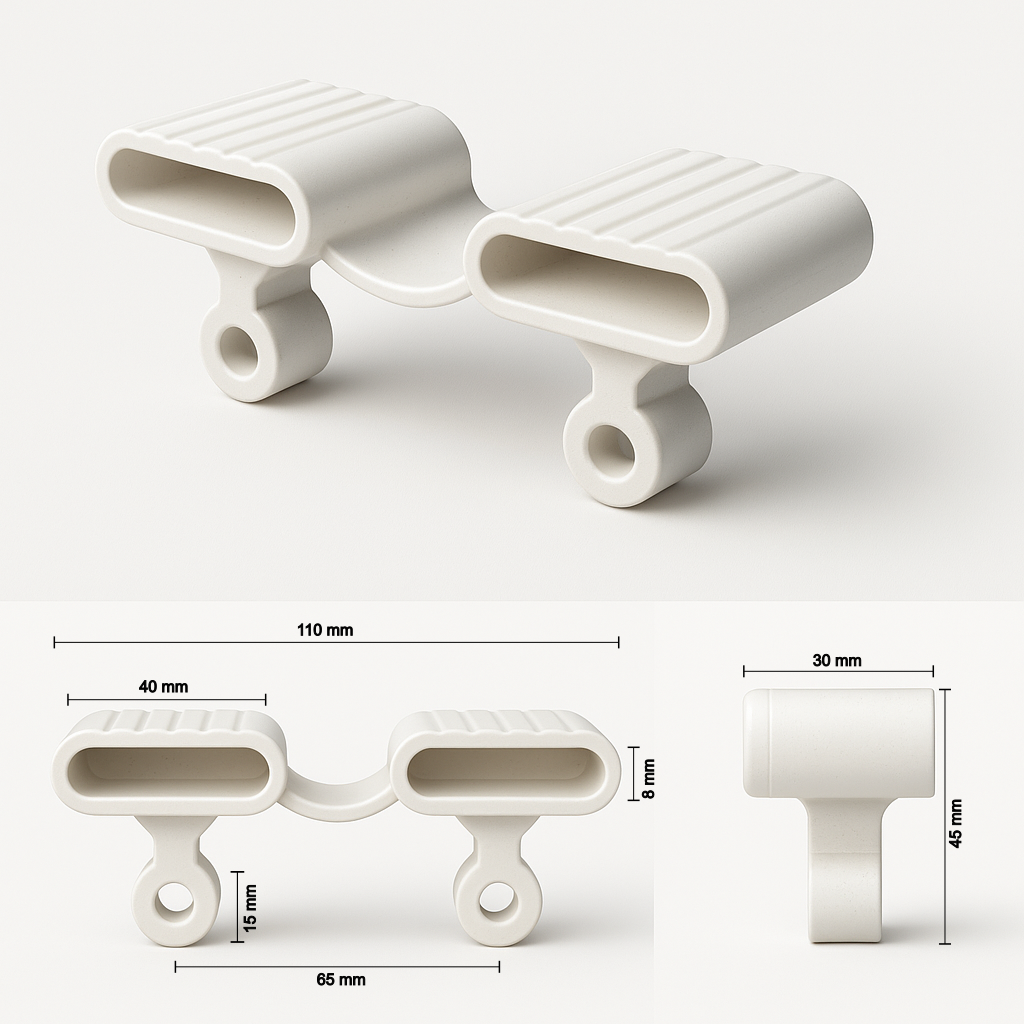 Dubbele lattenhouder voor montage op pennen – voor 35/37 x 8 mm latten met insteekbevestiging
