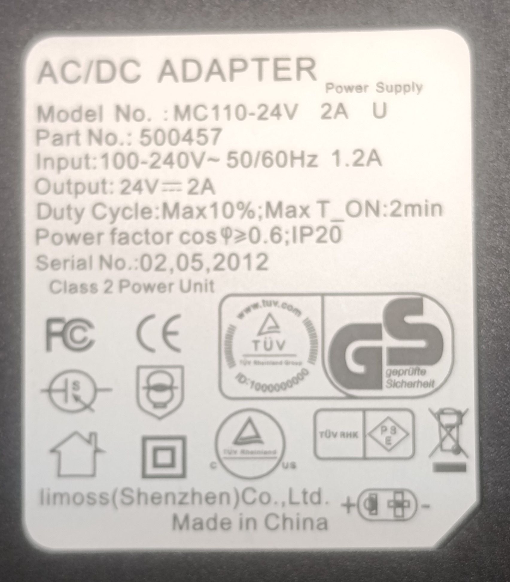 Limoss AC/DC adapter MC110
