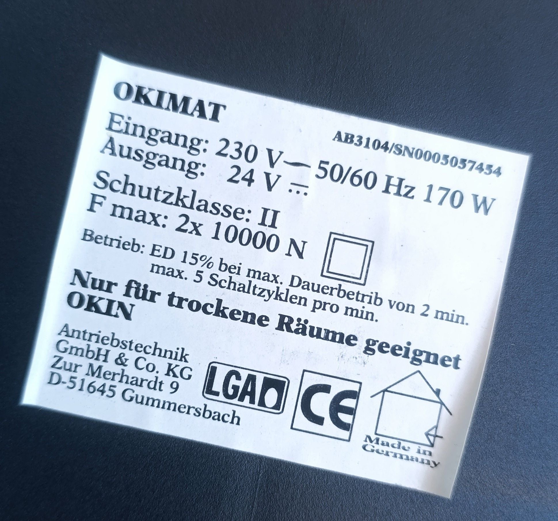 Okimat AB3104/SN0005057454
